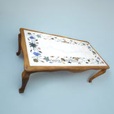 Table à manger en marbre italien avec incrustations de pierres précieuses